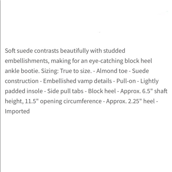 Anne Klein Guinn Embellish Stud Suede Bootie 7.5 - Picture 10 of 10